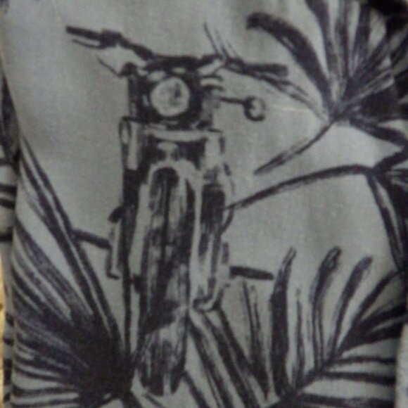 Harley Davidson Mens Short Sleeve Shirt Blue 2XLarge Tropical Motorcycle Print - Picture 4 of 11